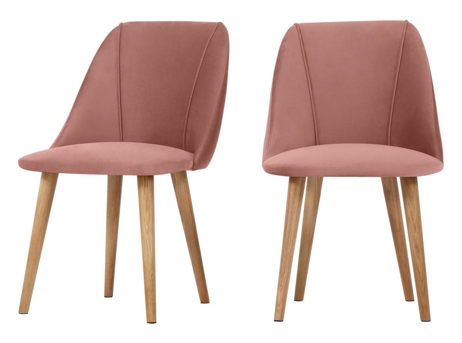 Розовый стул на деревянных ножках