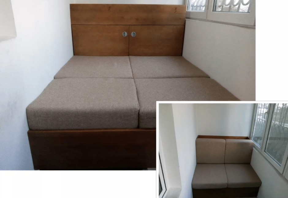 Выдвижной диван на балкон