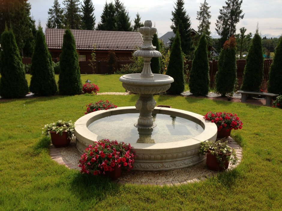 Клумбы для цветов из брусчатки