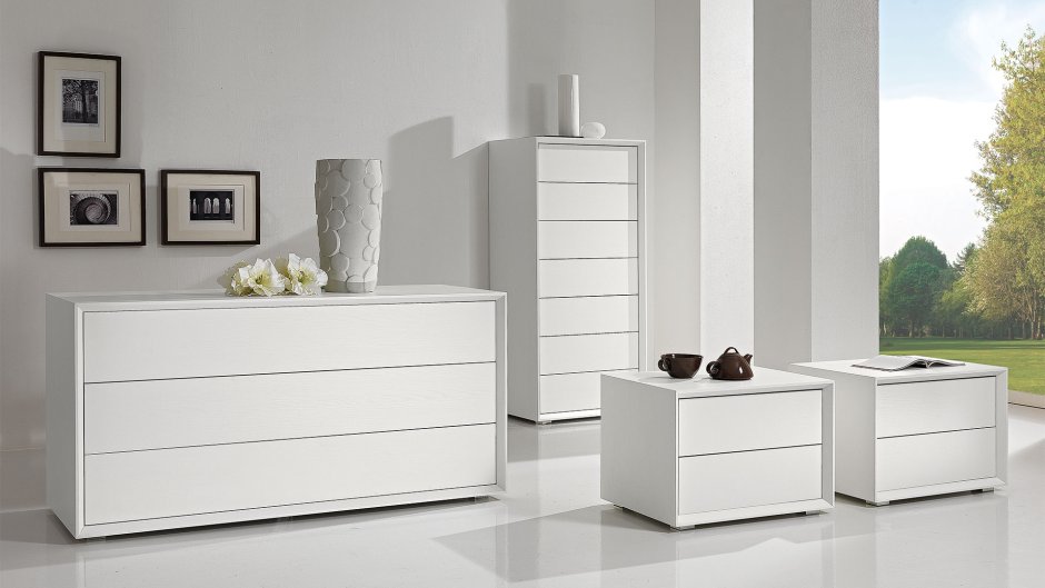 Тесса комод (белый жемчуг / белый глянец)