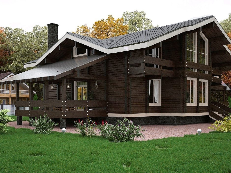 Темный деревянный дом