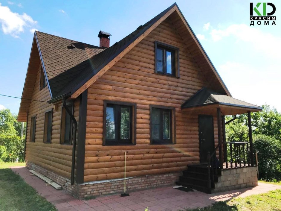 Деревянный дом цвет палисандр