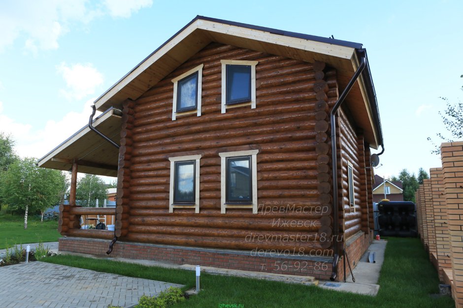 Деревянный дом цвет палисандр