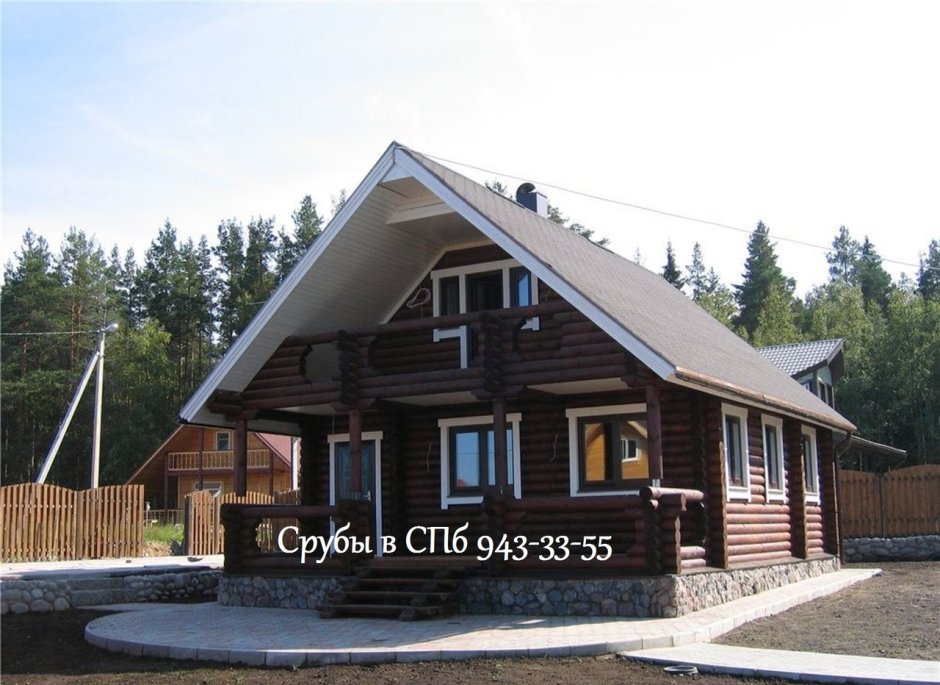 Деревянный дом цвет палисандр