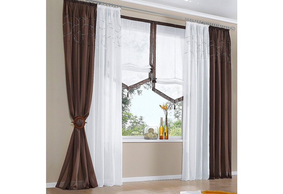 Одна штора на карнизе