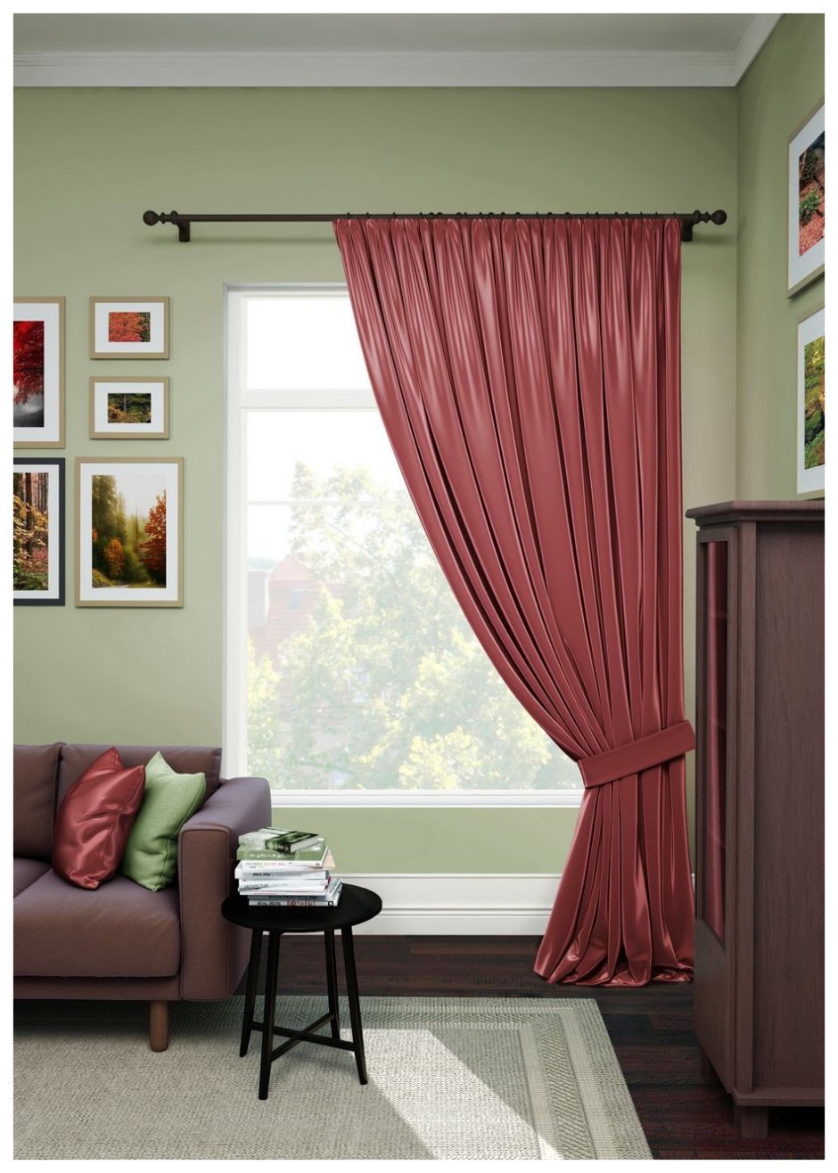 Шторы коричневые с белым