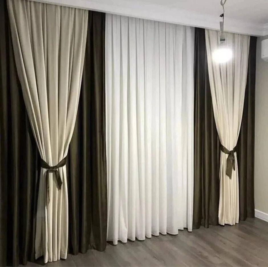 Двойные занавески для зала