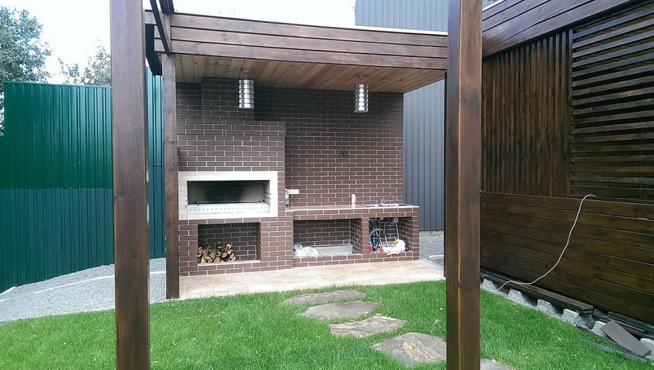 Современный навес над барбекю