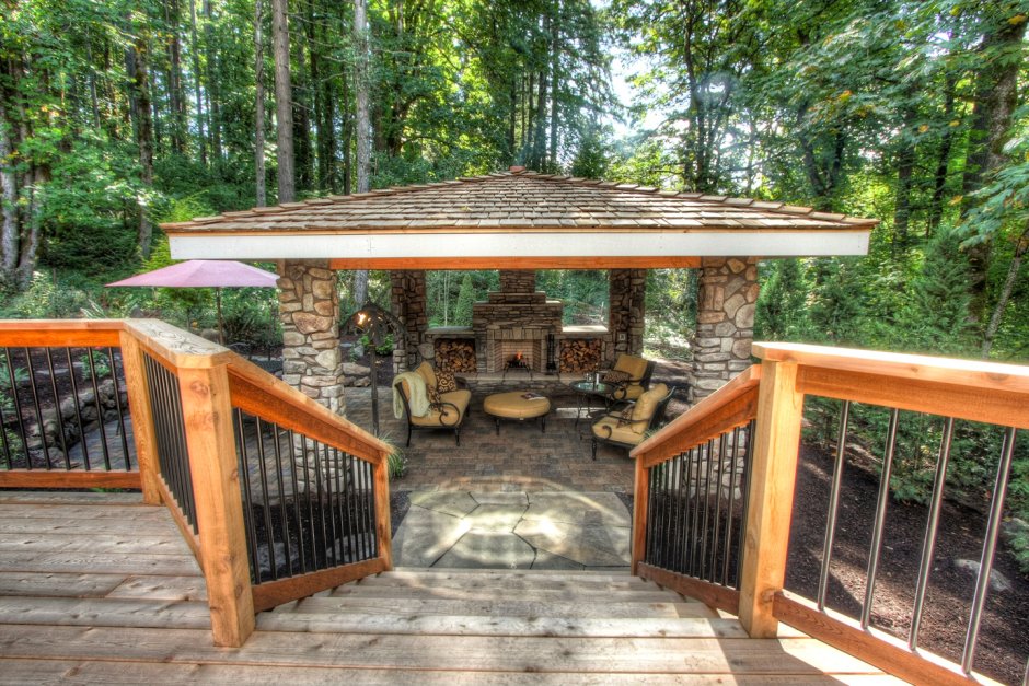 Мангальная зона из блоков