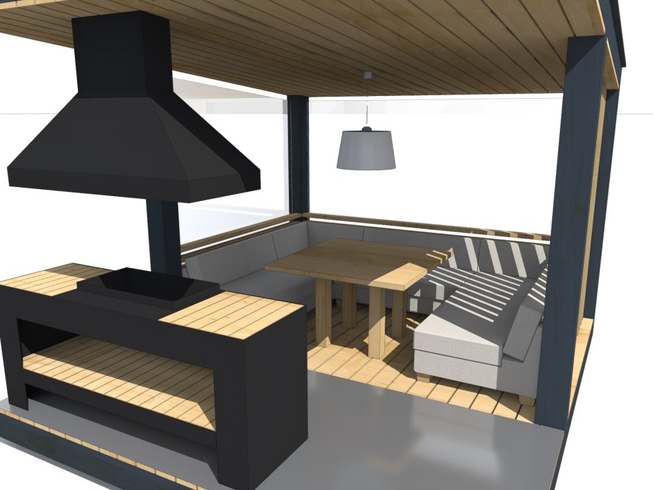 Беседка с мангальной зоной проекты в стиле лофт