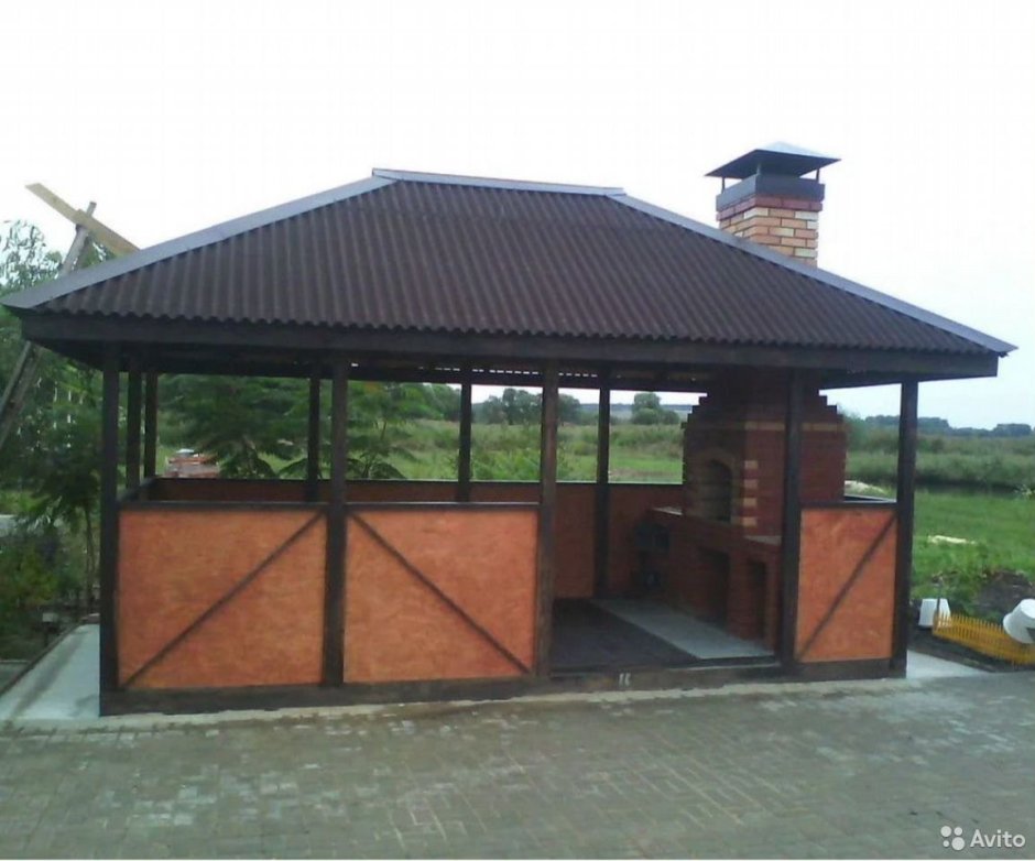 Деревянная уличная кухня