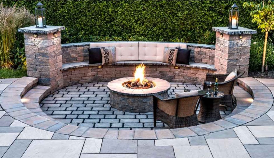 Зона барбекю плитняком