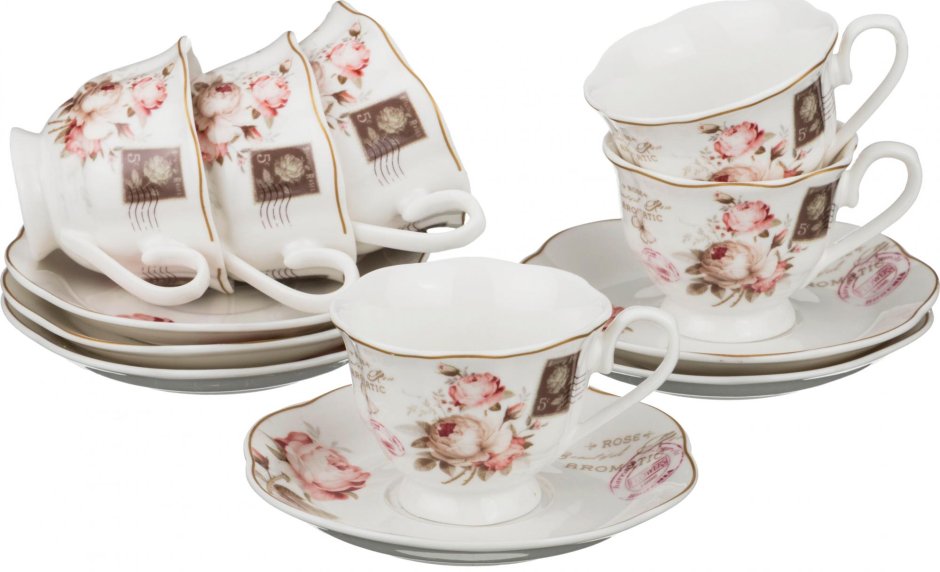 Бернадотт серая роза золото чайный сервиз
