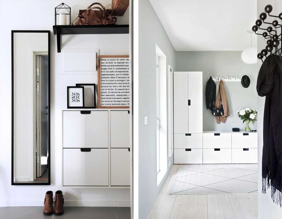 Зеркало в прихожей рядом с дверью