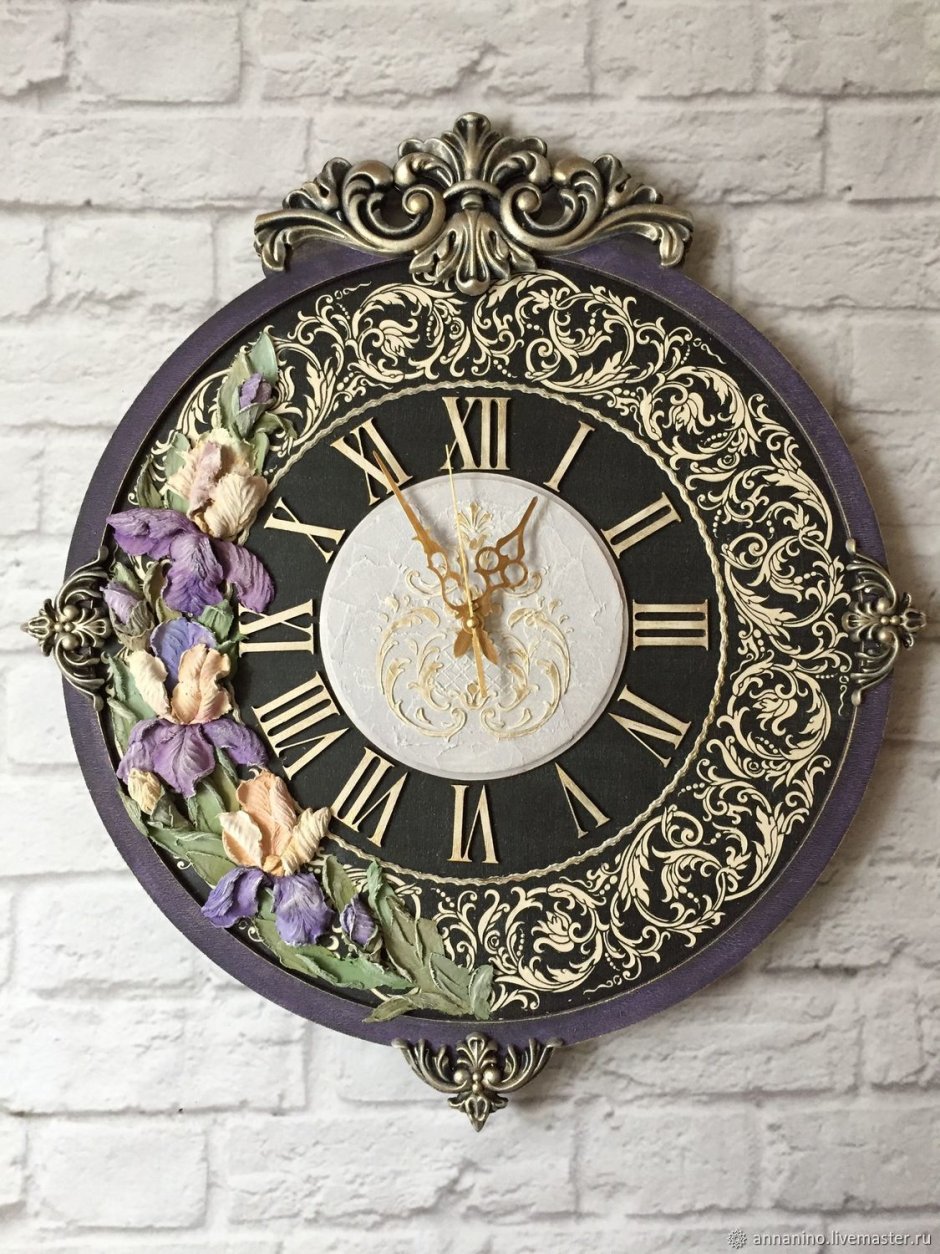 Декупаж часы настенные