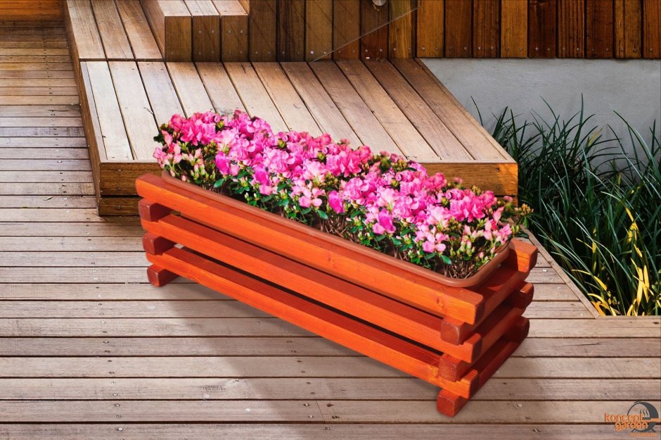 Деревянные клумбы