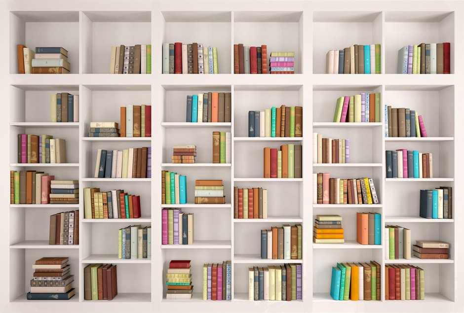 Открытые шкафы с полками