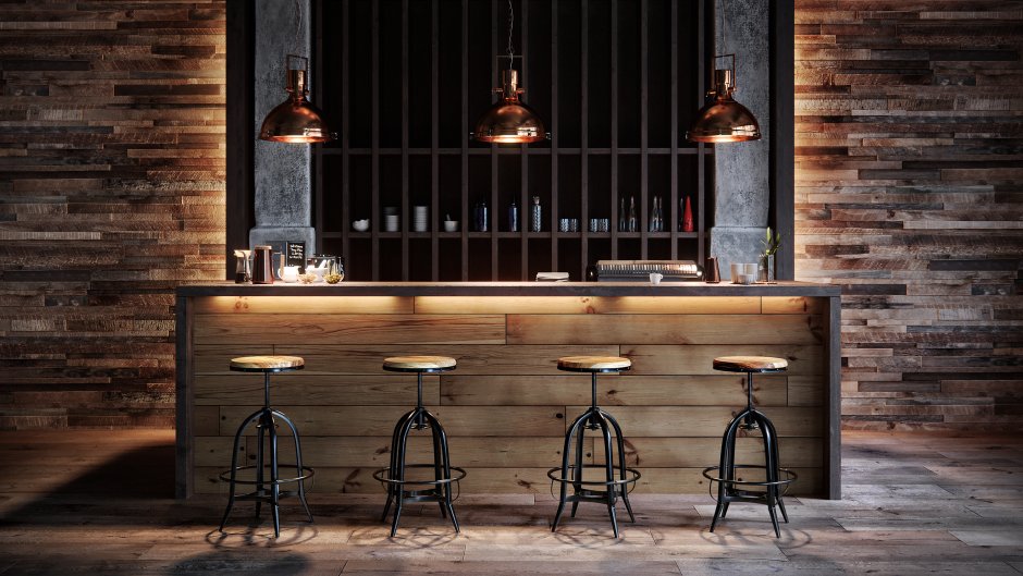 Мини-бар в стиле лофт Индастриал