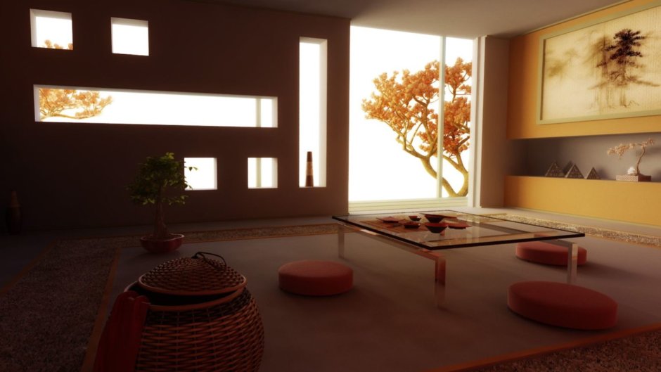 Японский стол в интерьере