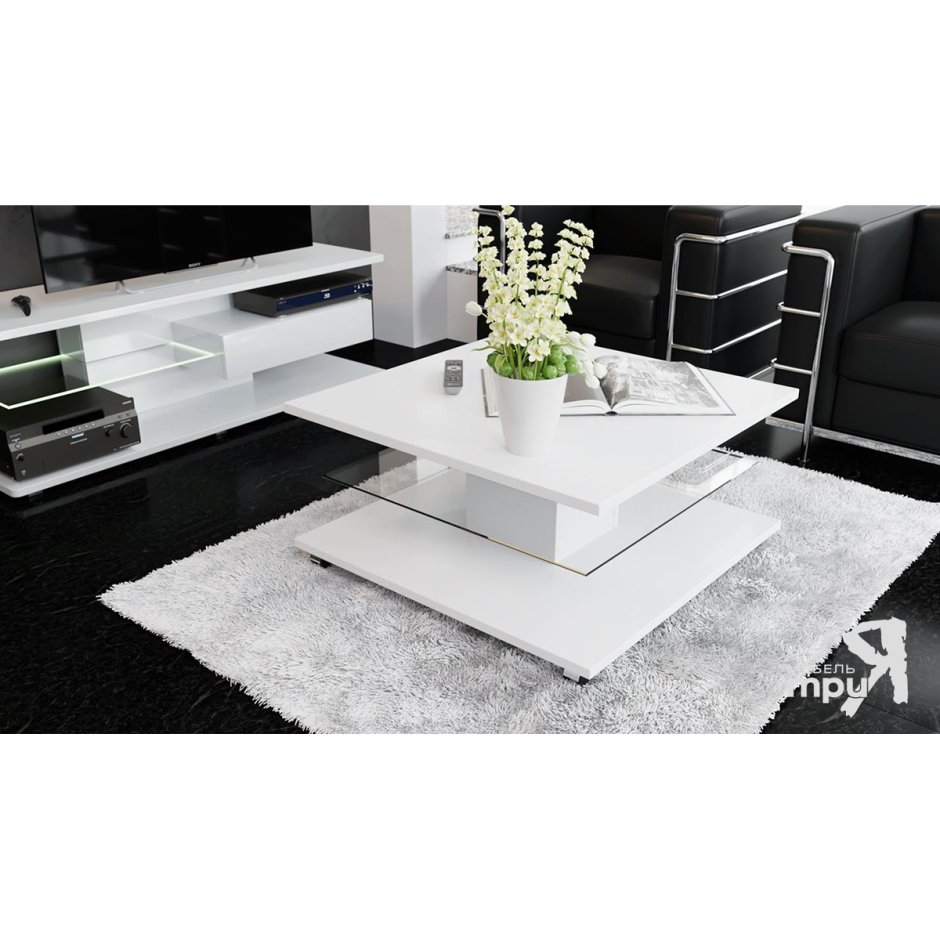Стол журнальный Diamond Тип 1 белый глянец