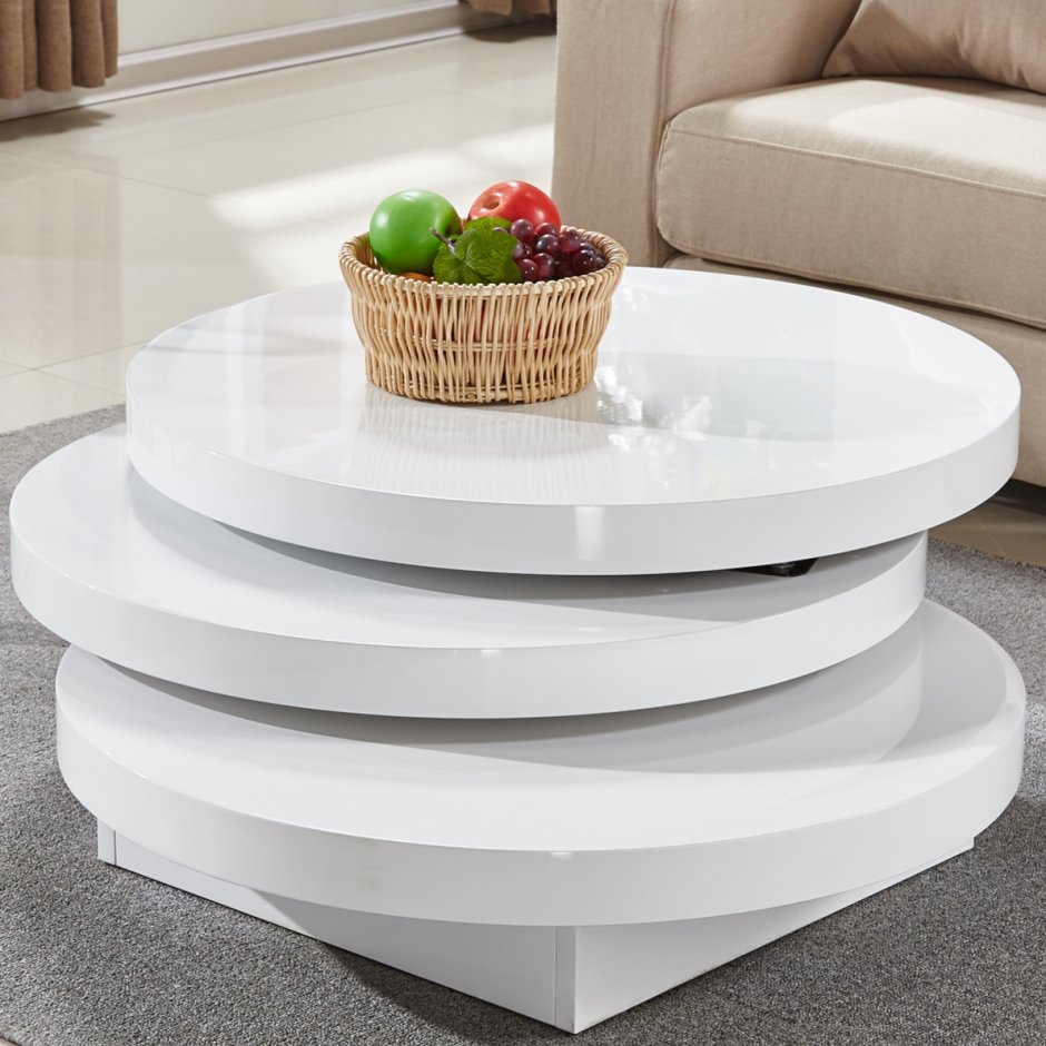 Стол журнальный черно белый