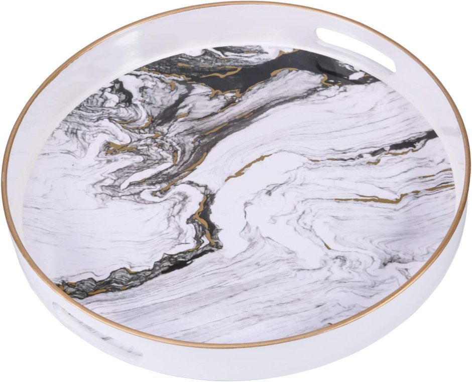 Поднос круглый мрамор