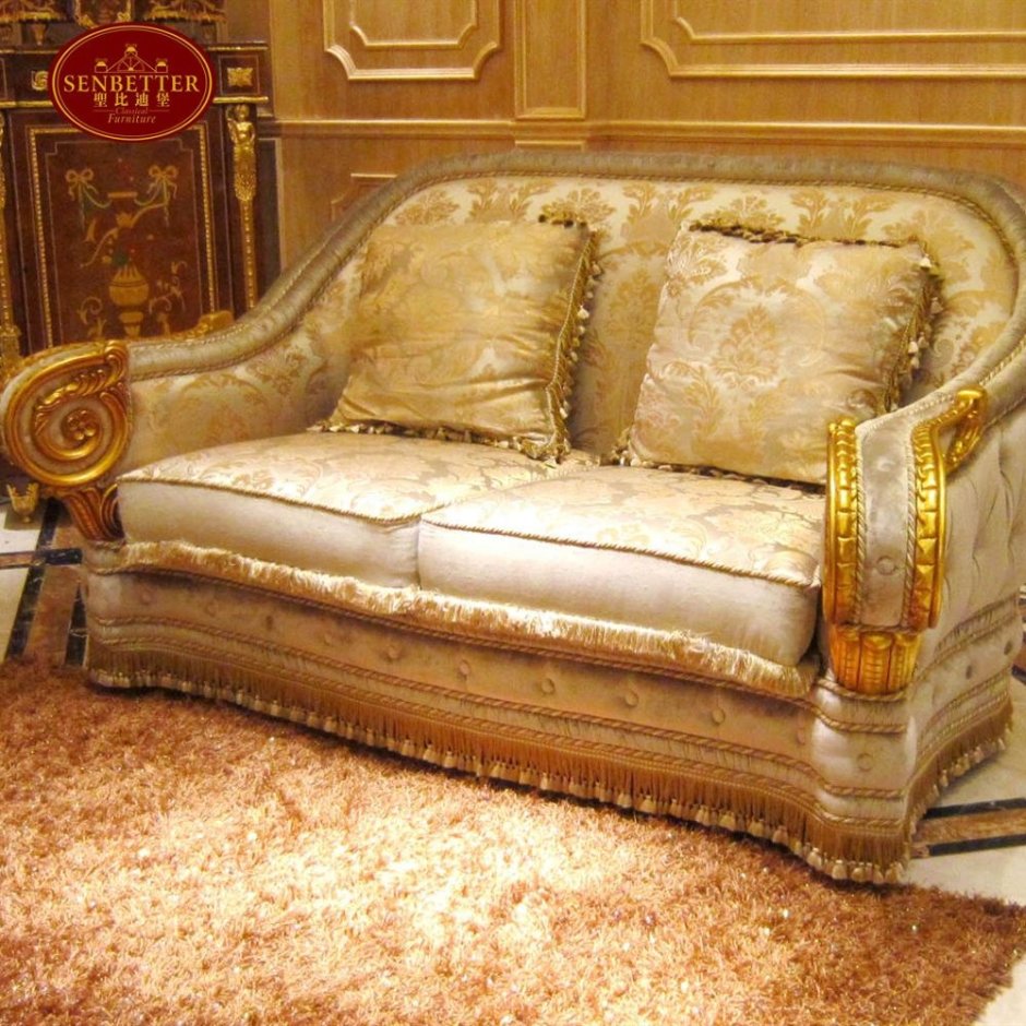 Диван под классику золотистый