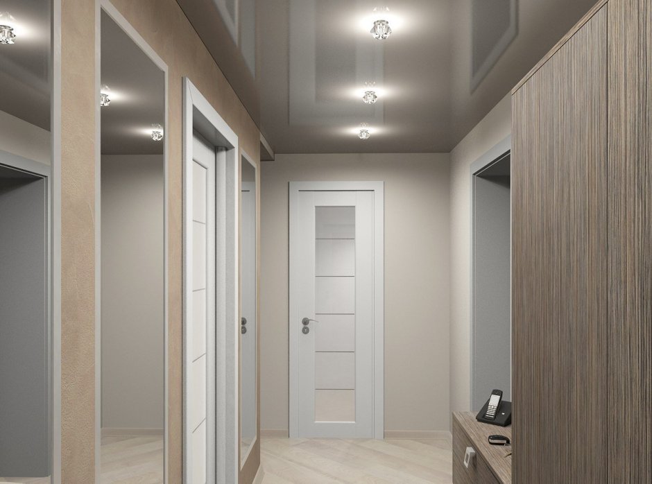 Натяжные потолки матовые в коридор 7кв.м