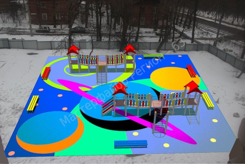 Макет современной детской площадки