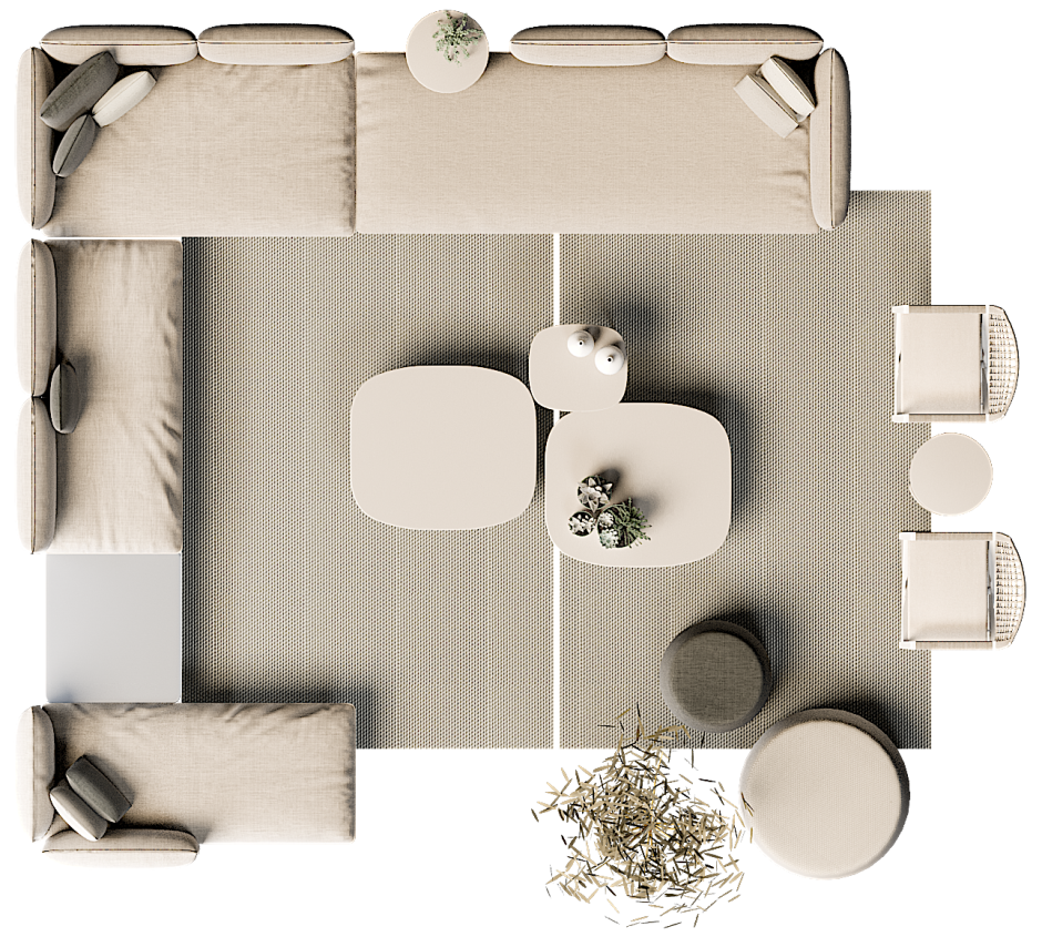 Нарисовать диван с подушками