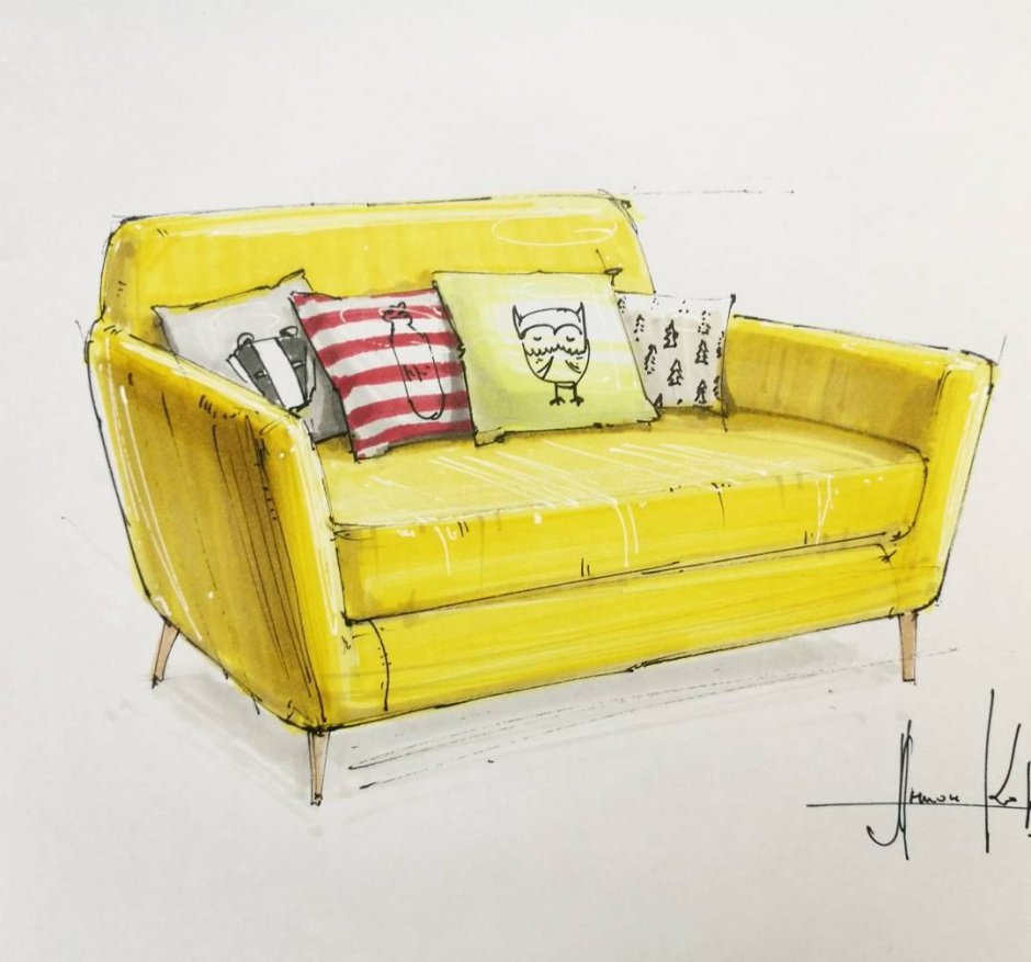 Диван для кукольного домика