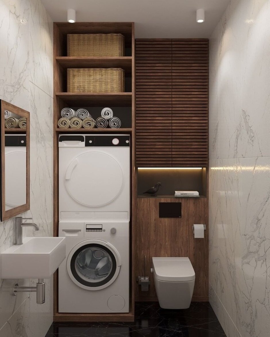 Санузел в хрущевке со стиральной машиной