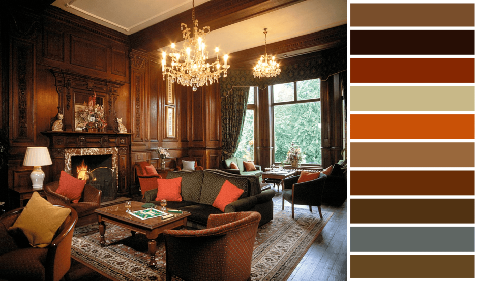 Английский стиль в интерьере цвета
