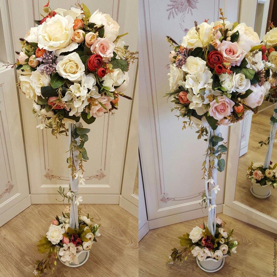 Напольные искусственные цветы для домашнего интерьера