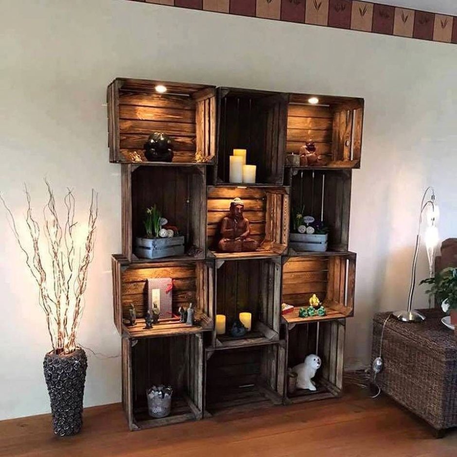 Дизайнерские деревянные полки