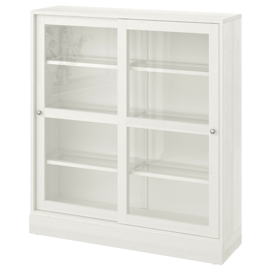 Хавста шкаф-витрина, белый, 121x35x123 см