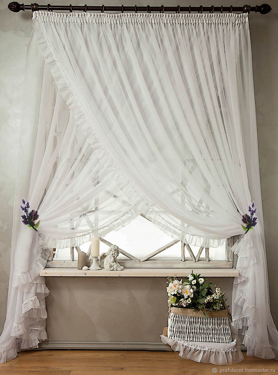 Шторы на кухню двойная тюль