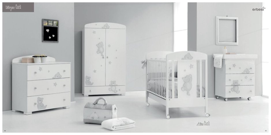 Интерьер детской с белой мебелью