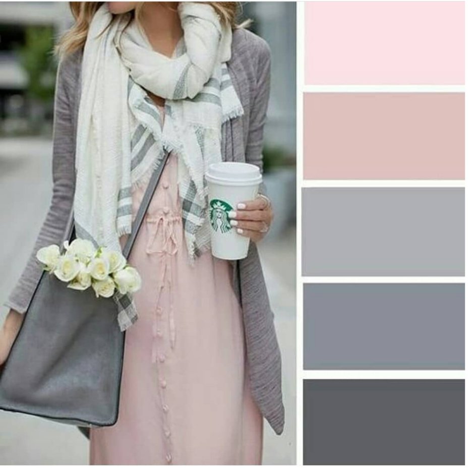 Сочетание с пудровым цветом
