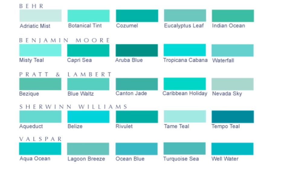 Тёмный Туркуаз оттенок палитра