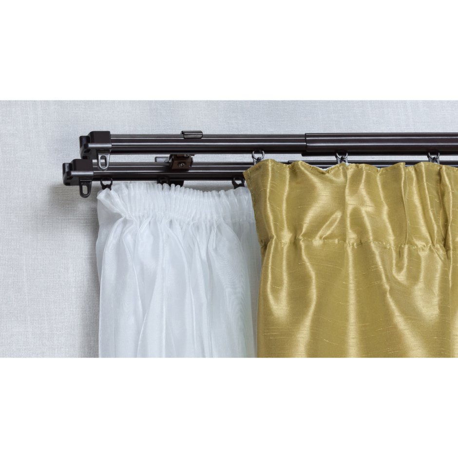 Шторы двойные на круглом карнизе