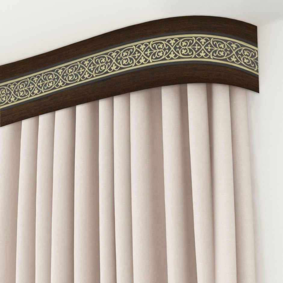 Карниз 16мм Виста 1 ряд, наконечники, золото матовое 2.0