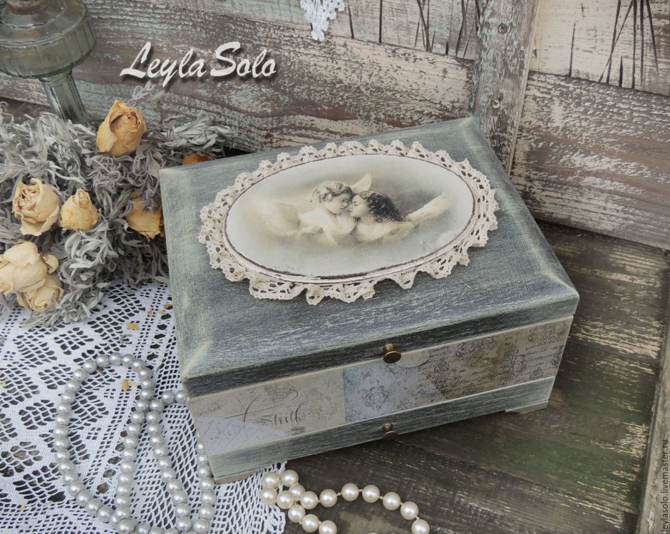 Шкатулка декупаж Винтаж шебби Шик