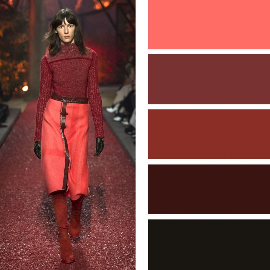 Красный с бордовым в одежде