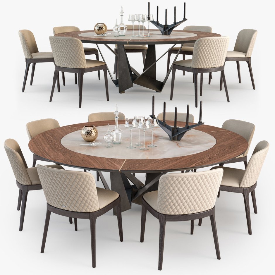 Cattelan Italia Skorpio Round Table Magda Chair Set