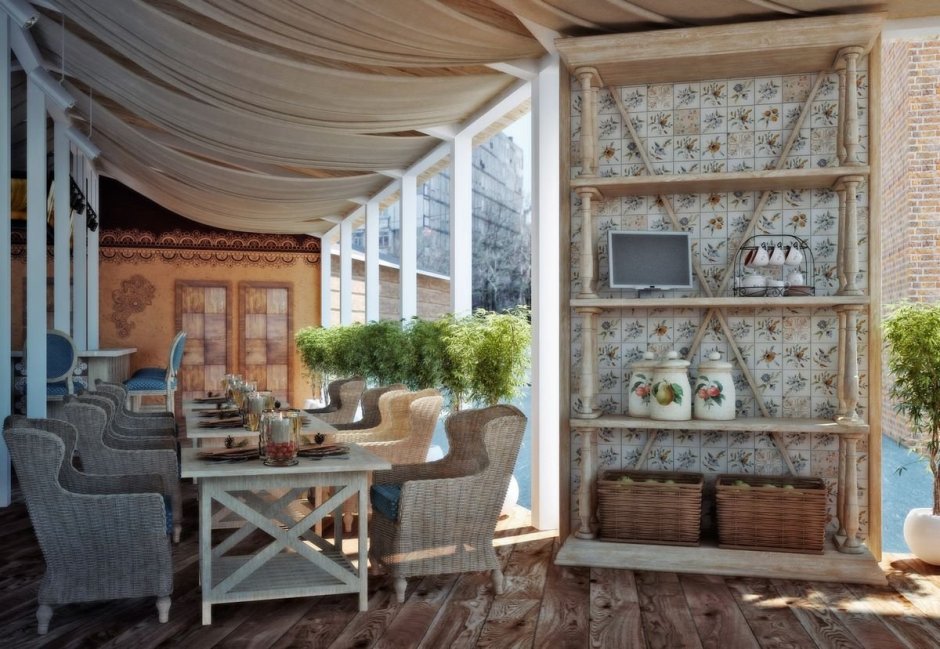 Фазенда терраса в стиле Прованс