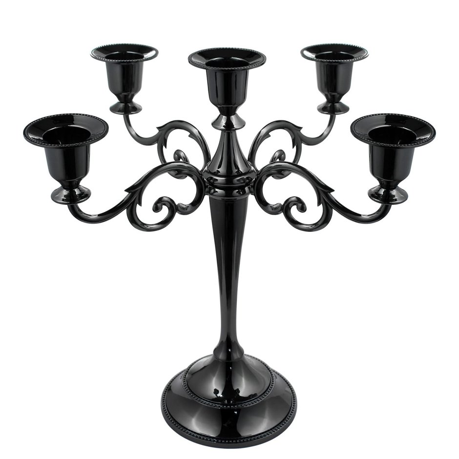 Подсвечник черный металлический