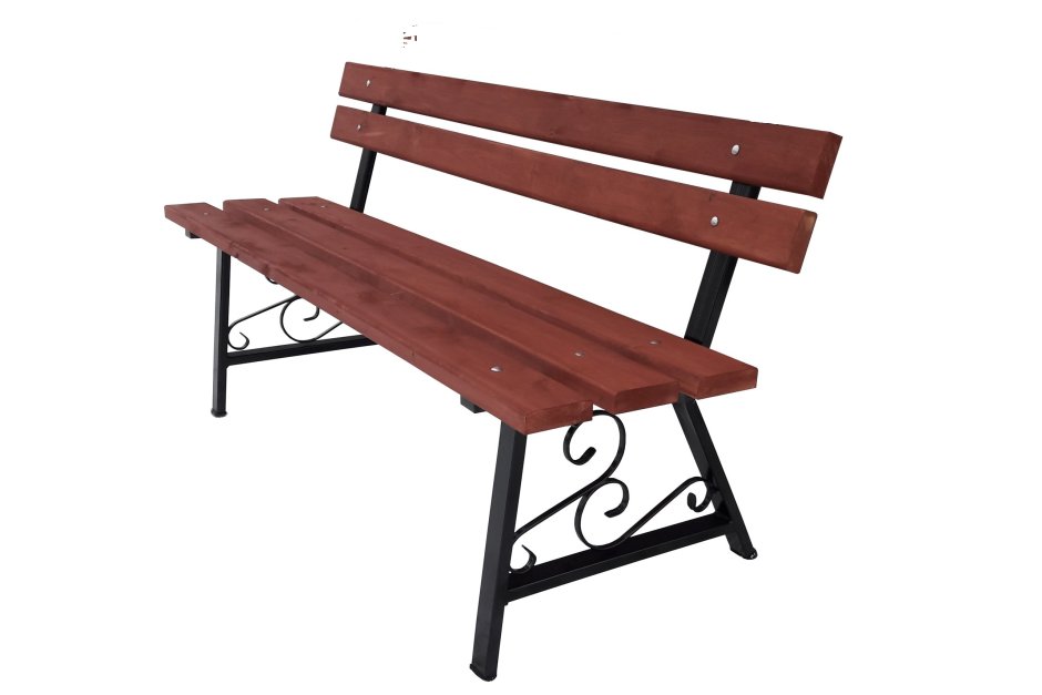 Скамья на металлическом каркасе