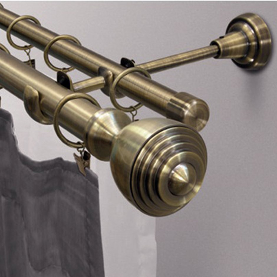 Карниз Ампир д30_штанга гофр латунь ант_ Чили латунь