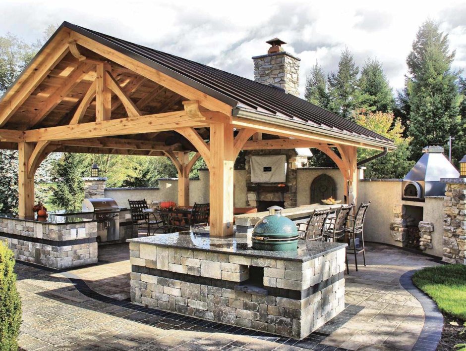 Летняя кухня Тимбер фрейм